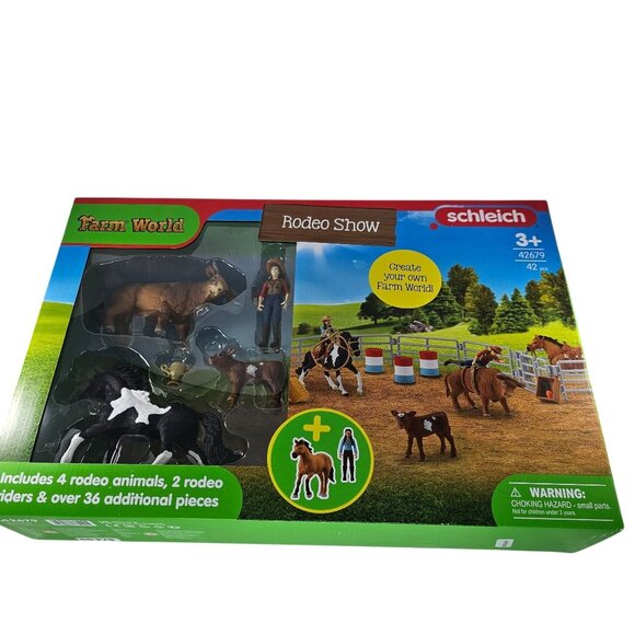 Schleich Rodeo Show 42-Piece Rodeo Toy Playset Cowboy Toys Cowgirl New 42679 - Picture 2 of 9